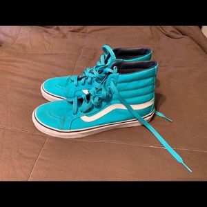 Turquoise high top vans Old School